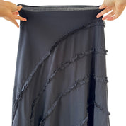 Jacqueline Riu Black Mesh Midi Skirt (S)