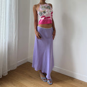 Vintage Italian Lilac Mesh Maxi Skirt (S/M)