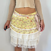 Vintage Butter Yellow Silk Skirt (S)