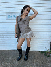 Vintage AllSaints Avant Garde Leather Gilet (S)