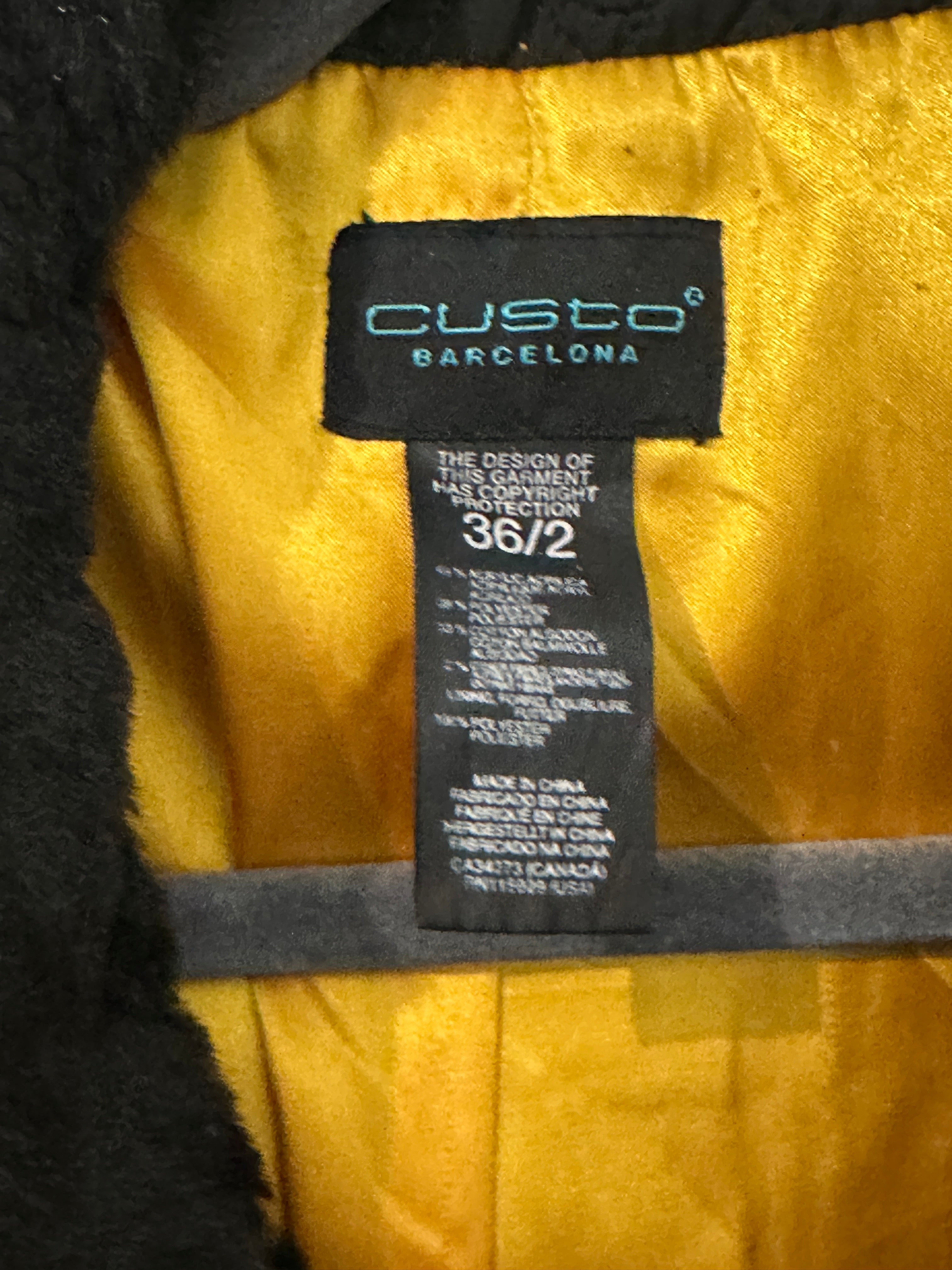 Vintage Custo Barcelona Black Cropped Coat (XS)