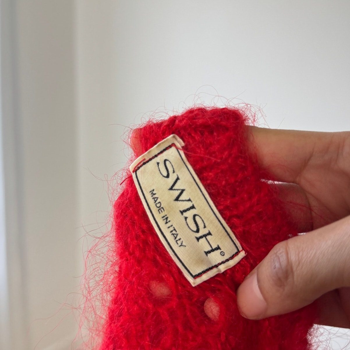 Italian Vintage 90s Red Mohair Cardigan (XS/S)