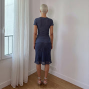 Vintage Italian Blue Mesh Top (S)