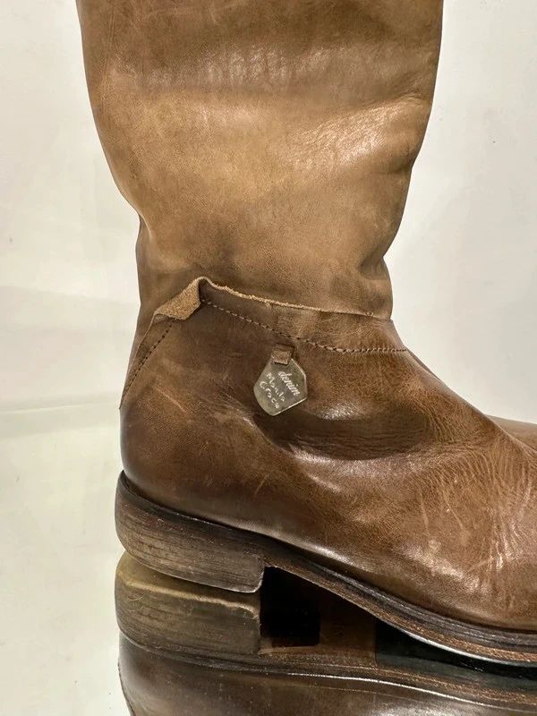 Vintage Boho Slouch Leather Knee High Calf Boots (US 5)