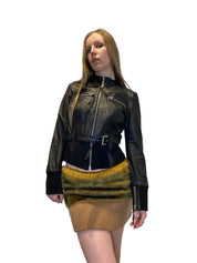Faux Fur Mini Skirt (S/M) / Y2K Fur Bandeau Top (L)