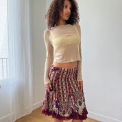 Vintage Mesh Patchwork Skirt (S)