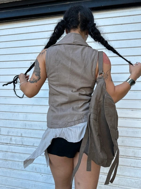 Vintage AllSaints Avant Garde Leather Gilet (S)