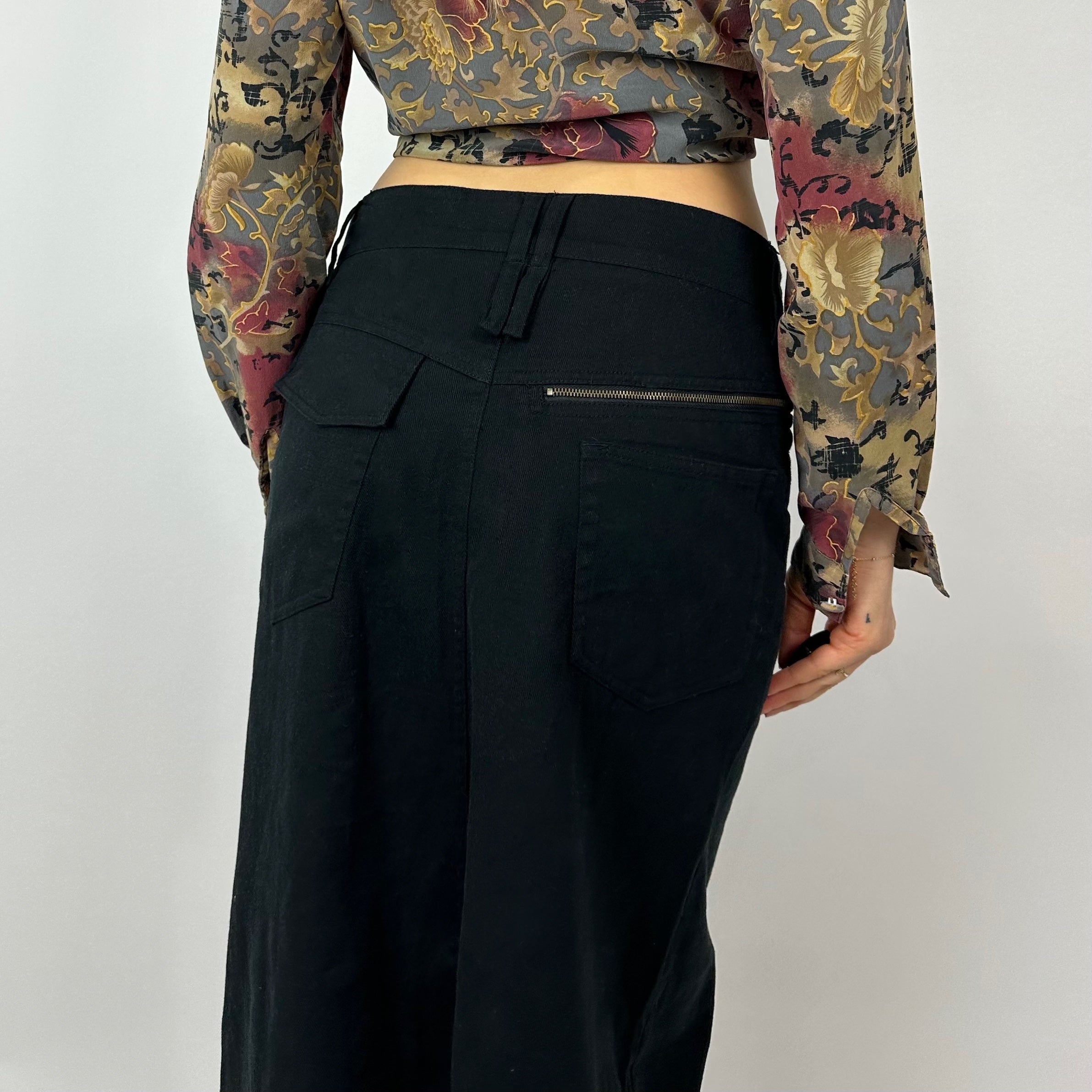 Vintage 90's Black Denim Maxi Skirt (s/m)