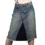 Y2K Dirt Wash Denim Skirt (XS)