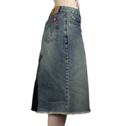 Y2K Dirt Wash Denim Skirt (XS)