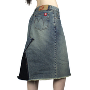 Y2K Dirt Wash Denim Skirt (XS)