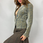 DKNY Muted Floral Velvet Blazer (S)