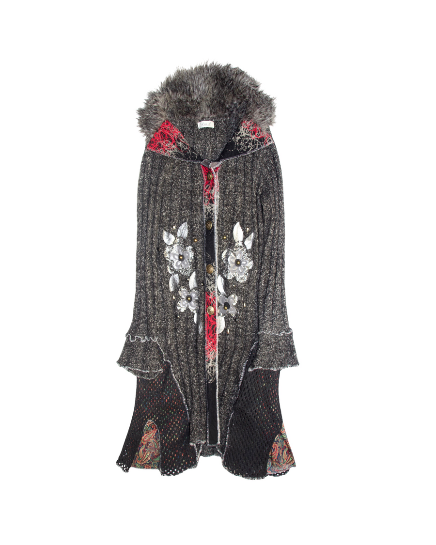 Y2K Floral Duster Sweater (S/M)