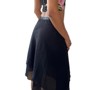 Vintage Italian Asymmetric Mesh Skirt (XS)
