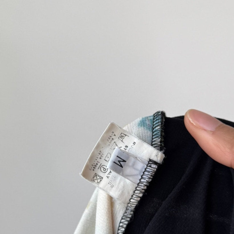 Vintage Baroque Tapestry Print Mesh Top (S)