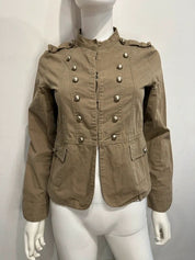 Vintage Beige Military Napoleon Jacket (S)