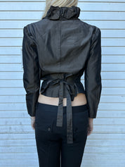 Vintage European Ruffle Romantic Gothic Wrap Top (M)