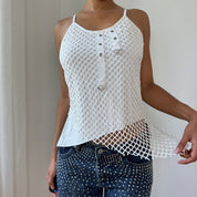 Vintage Fishnet Cotton Tank (S/M)