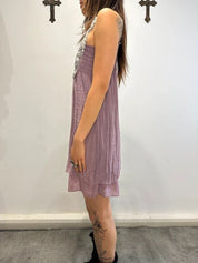 Vintage Italian Ruffle Floaty Strappy Midi Dress (M)