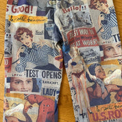 Vintage Graphic Print Pants French Y2K (XS/S)