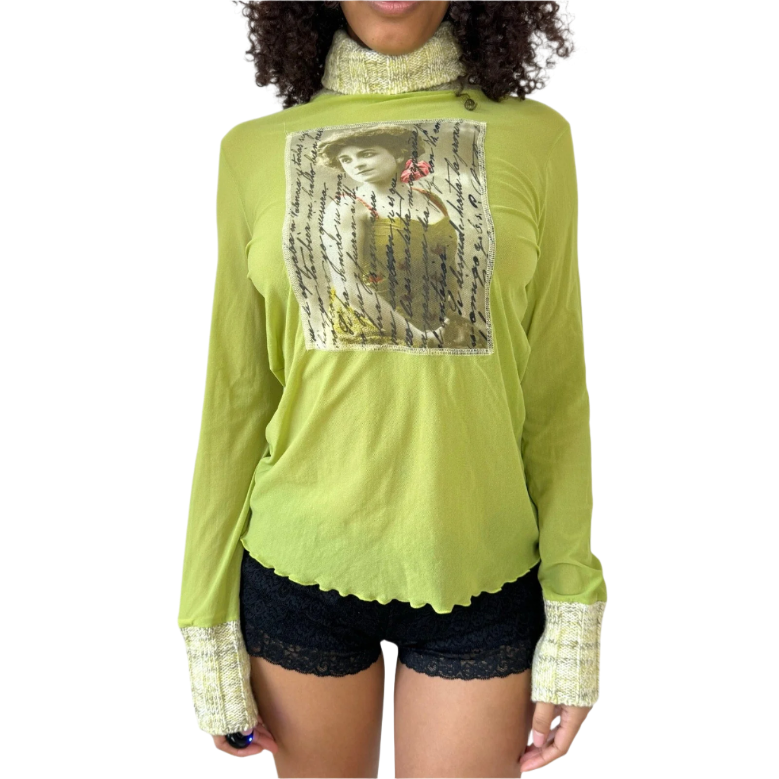 French Vintage Mesh Turtleneck (M)