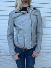 Vintage Italian Leather Cropped Moto Jacket (S)