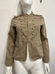 Vintage Beige Military Napoleon Jacket (S)