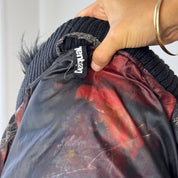 Desigual Lace Print Faux Fur Hood Puffer Coat (S)