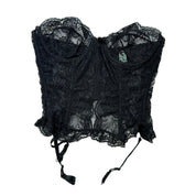 Vintage 90s black lace corset (S)