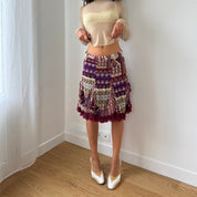 Vintage Mesh Patchwork Skirt (S)