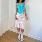 Vintage Turquoise Corset Top (M)