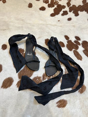 Vintage Alexander McQueen Skull Lace up Open Toe Sandals