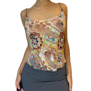 Vintage Floral Mesh Cami Tank (S)