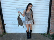Vintage Religion Skull Embossed Slouch Hobo Boho Bag