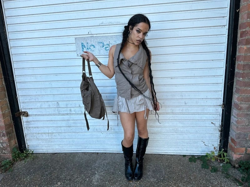 Vintage Religion Skull Embossed Slouch Hobo Boho Bag