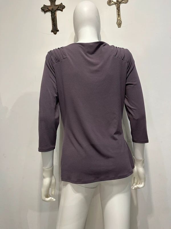 Vintage Avant Garde Purple Draped Neck Long sleeve top (M)
