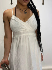 European Vintage Lace Cotton Milkmaid Summer Dress