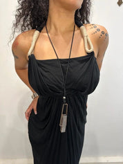 Vintage AllSaints Rope Black Avant Garde Long Dress (XS/S)