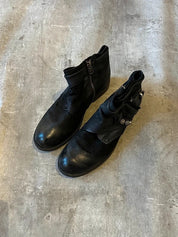 Vintage Airstep AS.98 Black Leather Biker Ankle Boots (US 8)