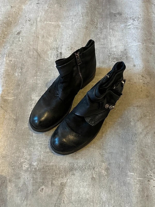Vintage Airstep AS.98 Black Leather Biker Ankle Boots (US 8)