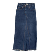 00s dark wash maxi denim skirt (XS)