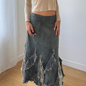 Vintage Euro Denim & Sequin Skirt (XS/S)