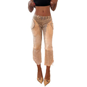 Vintage Italian Striped Linen Cropped Trousers (XS/S)