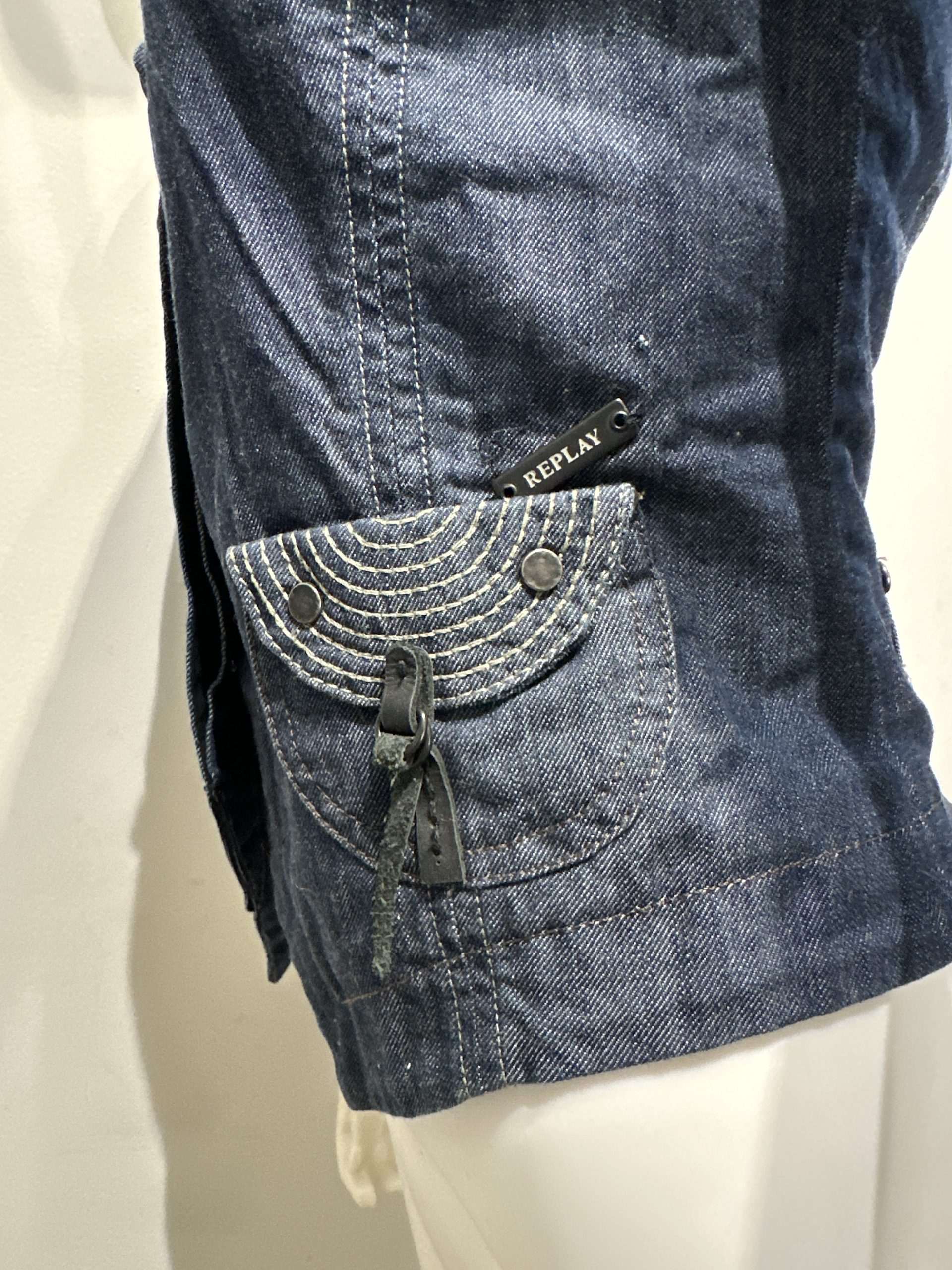 Vintage Italian Denim Gothic Waistcoat (S)