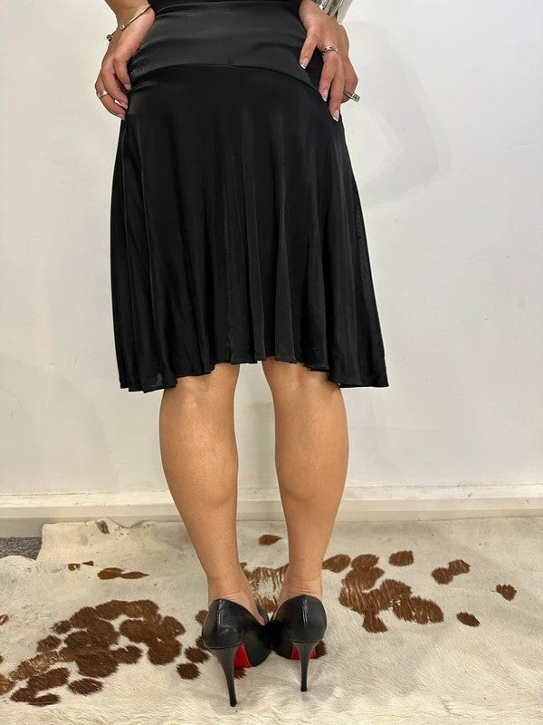 Vintage Italian Miss Sixty Black Spaghetti Strap Slinky Dress (S)