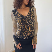 Roberta Scarpa Italian Textured Mesh Top (S/M)