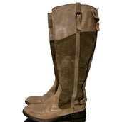 Vintage Brown Suede Knee High Calf Boots (6)