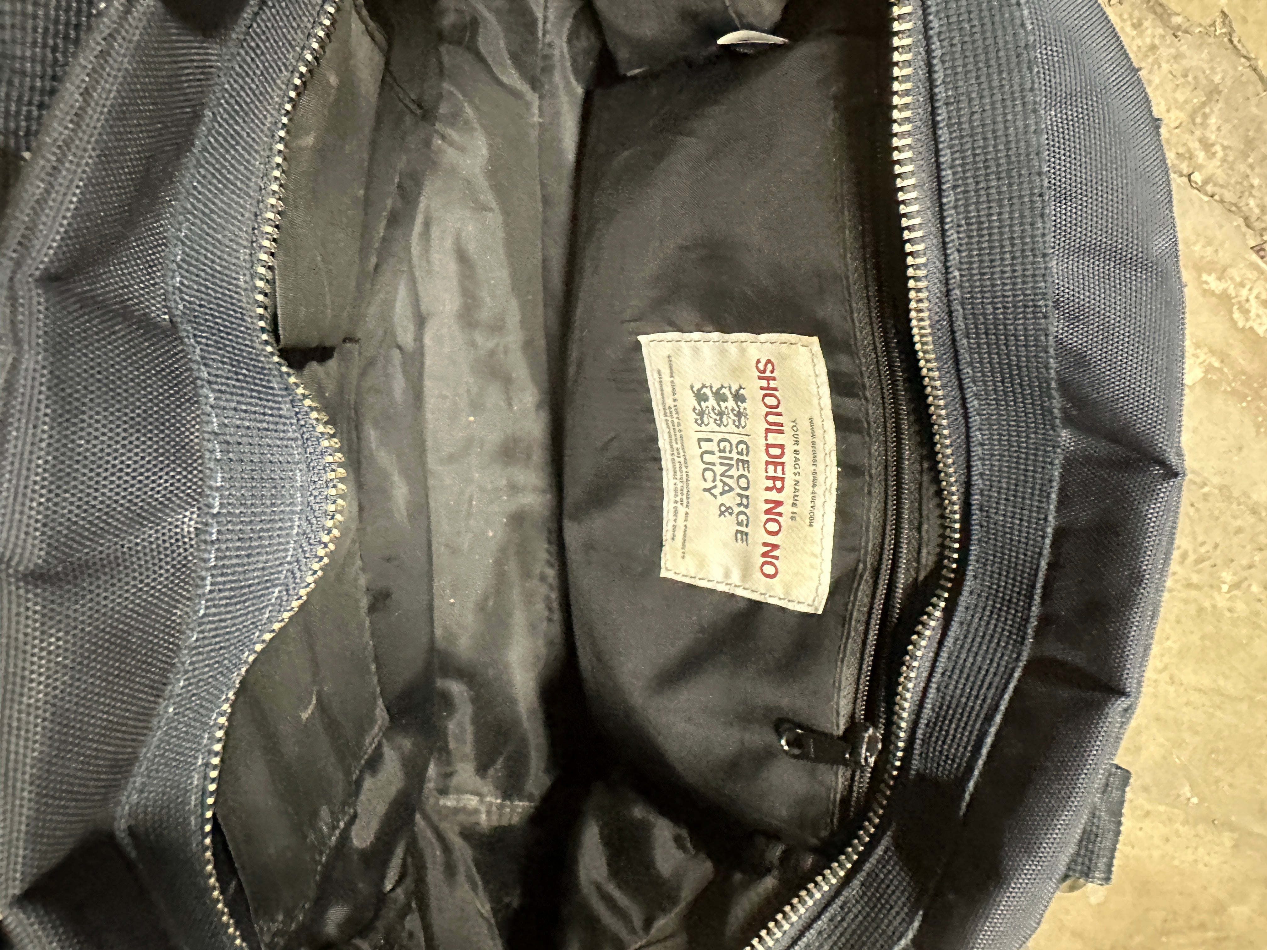 Vintage George Gina Lucy Navy Shoulder No No Bag