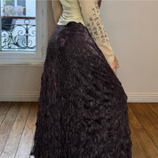 Vintage 90s Brown Lace Skirt (XS/S)