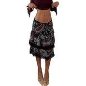 Vintage Pinko Silk Paisley Floral Midi Skirt (S/M)